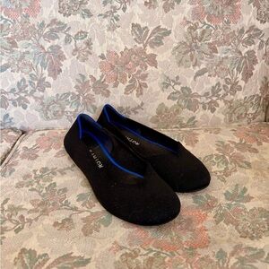 Rothy's Black Knit Flats Pointed Toe Lightweight Washable Women's US 8.5